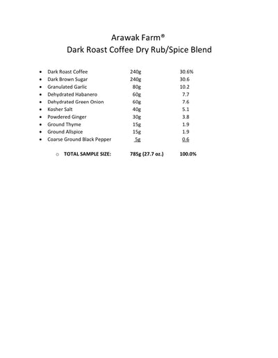 Commercial Arawak Farm® Dry Rub - Blend #3 Dark Roast Coffee